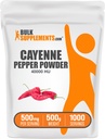 BulkSupplements.com Cayenne Pepper 40000 HU Powder - Capsaicin 보충제, Cayenne Pepper Powder - Vegan & Gluten 무료, 500mg, 500g (1.1 파운드) (팩 1)