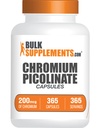 BulkSupplements.com Chromium Picolinate 캡슐 - 크롬 보충, 광물 보충 - 글루텐 무료, 1 서빙 당 1 캡슐, 365 개 (팩 1)