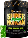 ALPHA LION Superhuman 펌프 전 운동 분말, Nootropic Caffeine & Stim 자유로운 운동 보충교재, Nitric 산화물 승압기, 근육 게인, 에너지 & 초점 (42의 서빙, Sour Gummy 곰)