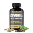 NooMost 유기 Ashwagandha 400mg 캡슐 w/Black Pepper Extract as Vegan Ashwagandha Supplements for Anti Stress Relief, Natural Mood Support, Energy & Focus-60 캡슐