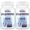 Bovine Colostrum 캡슐 보충교재 1300mg - 여분 높은 60% IgG Bovine Colostrum - Gut, 뼈, 운동, 면역 - 120의 캡슐