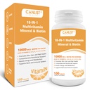 남자 & 여자를 위한 머리 피부와 못 다 비타민, 10000mcg Biotin & Multimineral, B 비타민 C, E & D3, Trace 무기물, 아연, 글루텐 자유로운, Dairy 자유로운, Soy 자유로운, 100개의 정제를 포함합니다