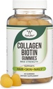 여성을 위한 교원질 Gummies는 노후화를 지원합니다 (최대 힘 - Biotin, 비타민 C, 아연 및 비타민 E (여자와 남자를 위한 장수) 60 머리, 피부 및 못 비타민 (비 GMO) 두 배 나무에 의하여