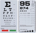 NOYOC 2 팩 소형 눈 도표, 1개의 Snellen & Rosenbaum 도표, 6.5x3.5 인치, 눈 시험을 위한 소형 두 배 편들어진 플라스틱 낮은 시각 카드 (2 팩 6 피트)