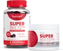 인간적인 SuperBeets 심장 Gummies 영 설탕 & 까만 버찌 분말