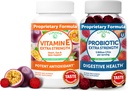 Lunakai 비타민 E 및 Probiotic Gummies 번들 - 성인 에너지 지원을위한 3000 mcg Gummies - 소화 건강에 대한 서빙 당 5 억 CFUs와 - Non-GMO, 모든 자연