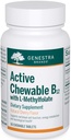 Genestra 상표 L-Methylfolate를 가진 활동적인 Chewable B12 | Chewable 비타민 B12와 Folate 보충교재 | 60 Chewable 정제 | 자연적인 체리 풍미