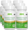 Igennus 빠른 활동 소화 효소 & betaine HCl, 10 Protease, Lipase & Lactase, Papain & Bromelain, 식물 기초를 두는 Vegan, 여자를 위한 청결한 상표, 남자, 6 팩을 가진 넓은 스펙트럼 효소
