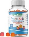 Greenfield Nutritions Halal Vitamin D3 for Kids – 1000 IU – 90 Gummies | Chewable Kids 비타민 D 보충교재 지원 뼈와 면역 체계 | Non-GMO, 젤라틴 프리, 글루텐 프리