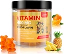 비타민 B2 Gummies, 비타민 B2 Riboflavin Gummies 마그네슘과 400mg & Coq10, Migraine Relief & Headache Relief, 어린이를위한 & 성인, 90 Chewable Gummies (1)