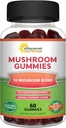 aSquared 영양 버섯 Gummies - 10x Complex 보충 - 사자 Mane, 터키 꼬리, Reishi, Cordyceps, Chaga - 에너지, 초점, 남성 및 여성을위한 면역 지원 - 분말, 캡슐 및 알약을 대체