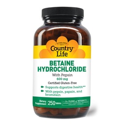 pepsin를 가진 국가 생활 베타인 염산염 600 mg - 250의 정제