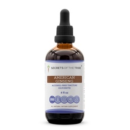Tribe American Ginseng Tincture Alcohol-Free Extract의 비밀, 농장 Grown American Ginseng (Panax Quinquefolius) 건조 뿌리 Tincture 보충 (4 FL OZ)