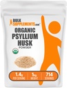 BulkSupplements.com 유기 Psyllium Husk 분말 - 베이킹, 섬유 보충을위한 Psyllium Husk 분말 - 글루텐 무료, 서빙 당 1.4g, 1kg (2.2 파운드) (팩 1)