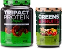 Nutrology Greens & Fruits Powder-Naturally Sourced Superfood, Vanilla Cinnamon (30 서빙) TRIPACT Vegan Protein Powder, 초콜릿 땅콩 버터 (20 서빙)