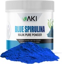 AKI E18 학년 블루 Spirulina 분말 팩 – 울트라 집중된 Phycocyanin Superfood – 딥 블루, 비건 & 비 GMO – 스무디, 아이스크림, 요구르트 또는 페이스트리에 이상적입니다 – 2oz/57g