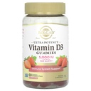 Solgar Vitamin D3 Gummies for Adults 5,000IU Ultra Potency Vitamin Immune System Support for Women & Men - 맛있는 딸기 맛, 글루텐 & 젤라틴 무료 거미, 2 개월 공급, 60 서빙, 2g Sugar