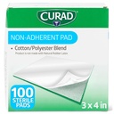 CURAD Sterile Non-Adherent 패드 (100), 3 "x4", 부드러운 상처 드레싱 및 흡수하지 않고