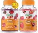 Lifeable Iron & Vitamin C Kids + 아연 50mg, Gummies 번들 - 훌륭한 타스팅, 비타민 보충, 글루텐 무료, GMO 무료, Chewable Gummy