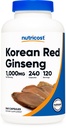 Nutricost 한국 인삼 1000mg 서빙, 240 캡슐 - 캡슐 당 500mg, 120 서빙 - 한국어 Panax 빨간 인삼 - 글루텐 무료 및 비 GMO
