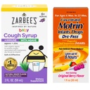 Motrin과 Zarbee의 에센셜 유아 유아의 집중된 액체 의학은 Ibuprofen과 Zarbee의 아기 기침 Syrup + 유기 Agave + 아연을 가진 면역력을 강화했습니다.