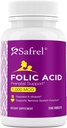 Safrel Folic 산 1000 mcg (1 mg) - 비타민 B9-240 정제, 태아 발달, 빨간 혈액 세포 생산, 세포 및 신경 발달을 위한 근본적인 Prenatal 및 Postnatal 비타민 | 비 GMO, 채식주의자