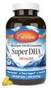 Carlson Super DHA Gems - 500 mg DHA 보충제, 640 mg 지방산, 노르웨이어 생선 기름 농축물, 야생 잡초, 지속 가능한 Sourced Fish Oil Capsules, 240 Softgels