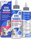 개와 고양이를위한 개 눈 방울 및 눈 감염 치료 - Soothe Infection & Allergy, Relieve Dry Eyes & Pink Eye, Pet Tear Stain Wash & Cleaner - 배출, 눈 방울 & Flush