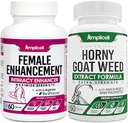 여성 증진 & Horny Goat Weed Pills - 남성과 여성을위한 리비도 부스터 - 호르몬 균형 - 계류 및 에너지 약 - 60Caps