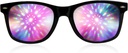 GloFX 블랙 프레임 Halo Diffraction 안경 – Raves & Festivals에 대한 Halo Light Effects, 내구성 및 유연한 레이저 에칭