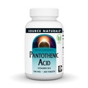 Source Naturals Pantothenic Acid 100 mg 비타민 B-5 다이어트 보충 - 250 정제