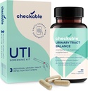 Checkable® Urinary Tract Infection Screening Strips (3ct) 및 Checkable D-Mannose UTI 보충제 (60ct) 콤보 팩