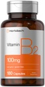 Horbäach 비타민 B2 100mg | 180 캡슐 | 리보플라빈 보충 | 비 GMO & 글루텐 프리