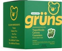 Gruns Sugar Free Super Greens Gummy Bears - 유기 Spirulina 및 Chlorella, 소화 건강, 20 + 비타민 및 미네랄, Adaptogens을위한 Prebiotics - 30 sachets - 240 Gummies