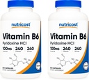 Nutricost 비타민 B6 (Pyridoxine HCl) 100mg의 240의 캡슐 (2개의 병)