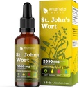 St. John 's Wort Herb Tincture St Johns Wort Wart Extract Drops 2000mg (Hypericum perforatum) 초본 보충 1 개월 공급, 84 서빙, 알코올 자유 낙하 - 2 Oz, 1 팩