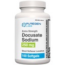 Puregen Labs Docusate Sodium 250mg Stool Softener Laxative | 100 softgel | Gentle Constipation Relief | 추가 강도 | 자극제 무료