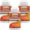 최고의 자연, 빠른 행동 Lactase 효소, 3000 FCC ALU, 180 정제 (180 개)