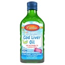 Carlson - Kid 's Cod Liver Oil, 550 mg Omega-3s, 비타민 A & D3, 야생 노르웨이, 버블 껌, 250 mL