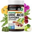 BIO KRAUTER Uric Acid Support Gummies - 60 Vegan Chews - Uric Acid Support w / Tart Cherry & Chanca Piedra 4 : 1 추출물 - 자연 Kidney Supplement w / Milk Thistle 및 Turmeric