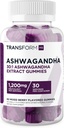 TransformHQ Ashwagandha Gummies 1,200mg, 60 Gummies (Mixed Berry 풍미) - Ashwagandha 초본 추출물 보충교재 - 30의 서빙, 글루텐 자유로운, 비 GMO