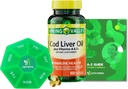 Spring Valley Cod Liver Oil Plus 비타민 A & D3, 100 softgels, 지원 눈 기능 및 건강, 비타민 및 미네랄 Ligth & 봄 가이드와 번들