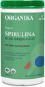 Organika는 유기 Spirulina 분말 슈퍼 푸드, 3rd 파티 테스트, Pristine Sourcing, Vegan- 500g를 증명했습니다