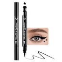 BINGBRUSH 이중 머리 액체 별 Eyeliner 우표 연필, 색깔 꽃 심장 달 모양 얼굴 우표 메이크업 다채로운 방수 호리호리한 젤 펠트 끝 높은 안료 액체 Eyeliner (01#Star&Black)