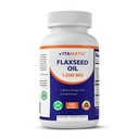 Vitamatic Flaxseed 기름 1200 mg – 120 Softgels 675 mg ALA Omega-3를 가진 찬 압박된 Flaxseed 기름 – 지원 심장 건강 & 전반적인 웰빙