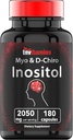 tnvitamins Inositol : 2,050mg - 180 캡슐 | 여성 및 남성용 Inositol 분말 캡슐 | D-Chiro Inositol의 40:1 비율 | 미국에서 제작!