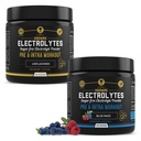 MMA 영양 HRDWRK 100 서빙 Keto Electrolytes Powder Hydration Sugar Free - 전기적으로 분말을 밀어 Endurance & Electrolytes 보충교재로 피로 감소 - Unflavored & Blue Raspberry Set