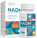 NADH + CoQ10 + D-Ribose 보충, NAD + 강화 에너지, 피로, 60 캡슐을 위한 보충교재