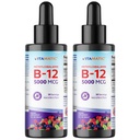 Vitamatic 2 팩 빠른 임시 액체 비타민 B12 5000 mcg (Methylcobalamin) - 자연적인 베리 풍미 - 이하 언어 보충교재 - 더 빠른 흡수 - 2개 OZ