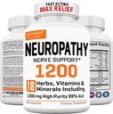 Neuropathy는 1200 mg HP-99 알파 Lipoic 산을 가진 보충을 지원합니다 - 발 손 손가락 다리를 위한 최대 힘 ALA Nerve 공식 - 1개의 자연적인 Peripheral Nerve 비타민에서 매우 유력한 18 - 180의 캡슐